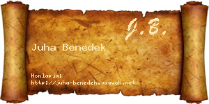 Juha Benedek névjegykártya